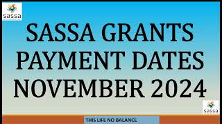 SASSA Payments Dates This Month November 2024 Old Age Grant [upl. by Eiramit]