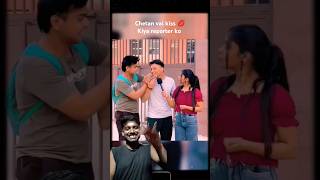 Chetan Vai kiss 💋 Kiya reporter ko😁😅 Chetan savage reply to news Chetan026shorts greenscreen [upl. by Atiuqrehs]