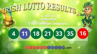 Irish Lotto Results Plus 1 and Plus 2 Lottery Winning Raffle Numbers for Saturday 10 April 2021 [upl. by Noirret]