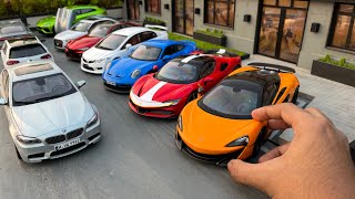 Parking Performance Cars at 118 Scale Car Meet  Diecast Model Car Collection [upl. by Eidua888]