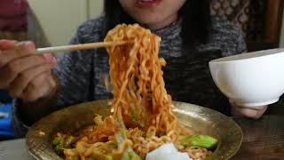 Samyang Cheese Flavored Noodles Mukbang  No Talking Sounds [upl. by Nyrhtac]