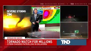 Highest risk forecast as storm chasers spot tornado in Oklahoma hail pelting Kansas [upl. by Dareg]