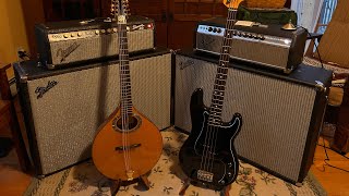 Fender Showman Battle 1963 6G14A vs 1968 AB763 with long scale Cittern [upl. by Yttig833]