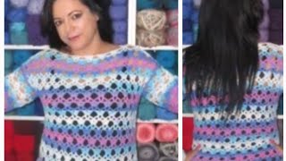 Crochet blusa de mangas largas diy crocheting crochet [upl. by Soni]