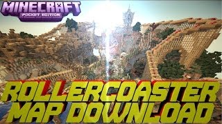 Minecraft Pocket Edition 080 RollerCoaster Map DOWNLOAD [upl. by Kampmann]