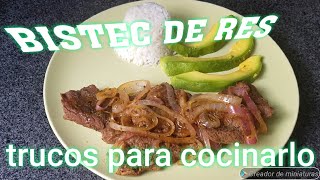 COMO COCINAR BISTEC  bistec encebollado trucos [upl. by Anifesoj]