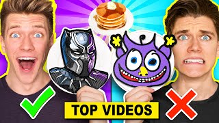 FUNNIEST PANCAKE ART vs MYSTERY WHEEL CHALLENGES 2 How To Make Disney Marvel Black Panther [upl. by Nymsaj]