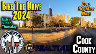 Chicagos Bike The Drive 2024  360° Realtime Version  30 Mile Ride  Round Trip  September 2024 [upl. by Annatnom]