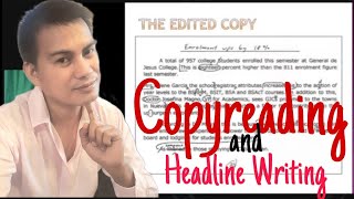 COPYREADING AND HEADLINE WRITING  Campus Journalism [upl. by Qiratla]