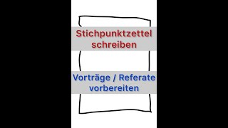 Stichpunktzettel schreiben  Vortrag  Referat halten [upl. by Atoel]