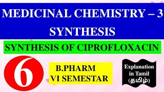 SYNTHESIS OF CIPROFLOXACIN  MEDICINAL CHEMISTRY  3  B PHARM 6 SEMESTER [upl. by Eanaj]