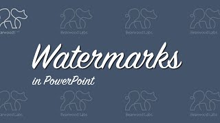 Watermarks in PowerPoint [upl. by Ardnuahc221]