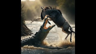 Crocodile attacks wildebeest Crocodile vs Wildebeest Attack [upl. by Liu304]