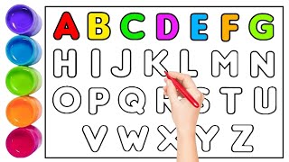 Tree alphabet  Learn new abcd for kids  Coloring  abcd song  A for apple  A to Z  Painting ABC [upl. by Ahl]