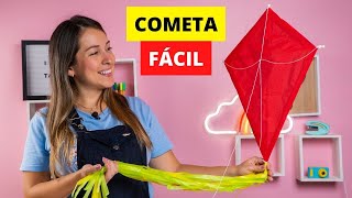 Cómo hacer una Cometa FÁCIL DIY  How to make a Kite [upl. by Enilram261]