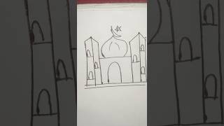 Easy drawing of masjid🕌🕌🕌🕌 ❤❤ art masjid islamart drawing artist viralshortvideo trending [upl. by Yrdnal]