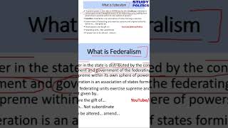 Understanding Federalism youtubeshorts youtubeshort currentaffairs [upl. by Sirhc]