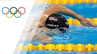 Ledecky sets 400m Freestyle world record with comfortable win [upl. by Eelana]