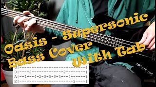 Oasis Supersonic  Easy Bass Cover With Tab [upl. by Atinot321]