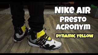 Nike Presto Acronym  Dynamic Yellow On Foot [upl. by Anhsirk]