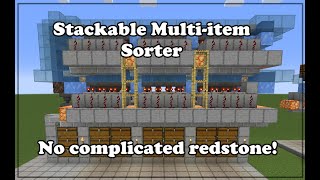 Minecraft 117  121 Stackable MultiItem Sorter  Simple Redstone [upl. by Cichocki672]