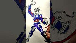 Captain America drawing with Hammercaptainamerica drawing superherofanart [upl. by Beilul]