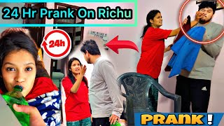 24 Hours Prank On Richu  Prank On My wife nikkrichavlogs prank couple [upl. by Viking818]