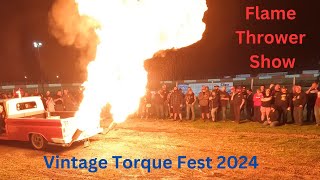 Exhaust Flame Thrower Show at Vintage Torque Fest 2024 Dubuque Iowa [upl. by Lillywhite320]