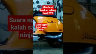 Vespa PTS pake knalpot udang racing shorts yendrikotomotif vespapts [upl. by Dewie18]