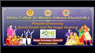 Youth Festival Panjab University Zonal Youth Festival of MogaFerozepur Zone B [upl. by Abigael]