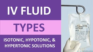 IV Fluid Types amp Uses Nursing IV Therapy Isotonic Hypertonic Hypotonic Solutions Tonicity NCLEX [upl. by Mareld]