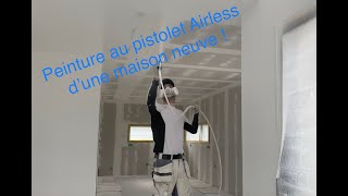 Peindre au pistolet l’airless une maison neuve [upl. by Aehsila]