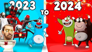 Roblox 2023 vs 2024 Which side will Oggy choose [upl. by Dahcir]