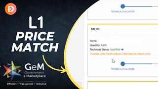 L1 Price Match Accept on GeM  Counter Offer Confirmation  MII amp MSE Preferences in GeM Bids [upl. by Leinahtan582]