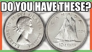 VALUABLE CANADIAN DIMES WORTH MONEY  RARE SILVER DIMES TO LOOK FOR IN CIRCULATION [upl. by Anaitak]