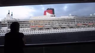 Queen Mary 2 Happy Birthday Sound 3 Queens at Southampton 9 May 2014 [upl. by Sinnoda]