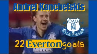 Andrei Kanchelskis 22 Everton goals [upl. by Iroc]