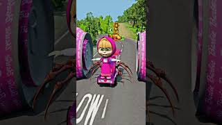 Funny Cars amp Weird Cars Crossing to Bollard Barbie Crush in BeamNGdrive shorts beamng [upl. by Glaudia]