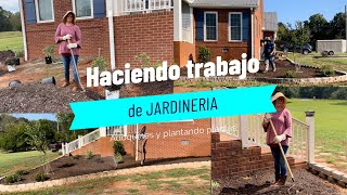 haciendo muro de adoquines para jardin [upl. by Richter416]