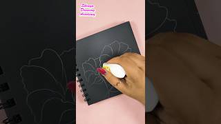 Easy Flower Painting  Flower Painting on Black Paper  Acrylic Painting Ideas [upl. by Suhcnip]