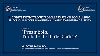 Preambolo  Titoli I  II III del Codice [upl. by Lawler]