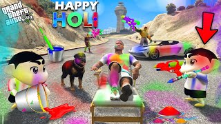 GTA 5  Franklin Celebrating Holi In GTA 5  GTA 5 Mods [upl. by Camilla]