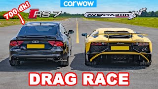 Lamborghini Aventador vs Audi RS7 700 dk  DRAG RACE [upl. by Sheelah]