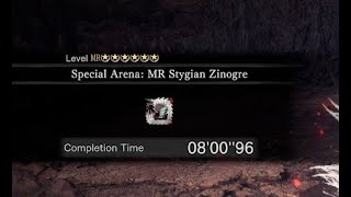 MHW  Iceborne PC  Stygian Zinogre  Longsword  Special Arena  MR Stygian Zinogre  0800quot96 [upl. by Gherlein]