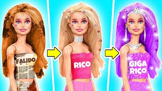 BARBIE FALIDA VS RICA VS RICASSA  Transformação de Beleza Radical  Bonecas Ganham Vida [upl. by Tanya]