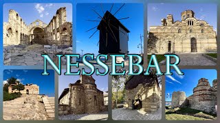 Ancient city of Nessebar  Overview of Old Buildings and Attractions  Old Town of Bulgaria 4K [upl. by Cirdek]