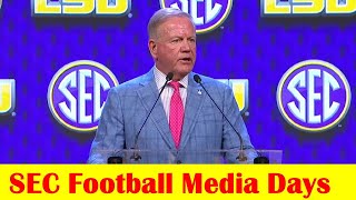 LSU Coach Brian Kelly 2024 SEC Football Media Days [upl. by Aicirtal]