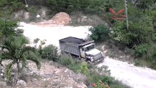 Ford L8000 Dump Truck Climbing Hill With a Load of Asphalt [upl. by Blair]