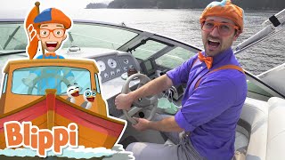 Blippi Explores a Boat  Learns About Boats For Kids  Educational Video for Toddlers [upl. by Gnut]