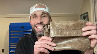 Making a Simple Leather Clutch Leather Handbag Making Tutorial [upl. by Nosnek]